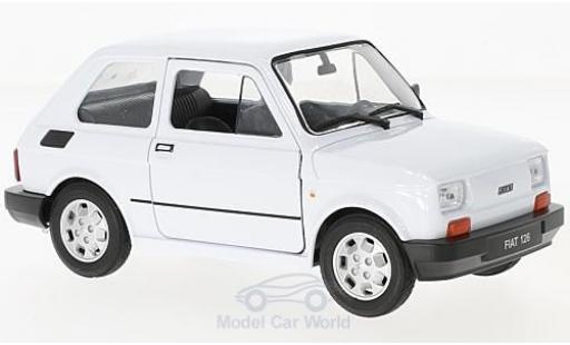 Fiat 126 1/24 Welly blanco coche miniatura