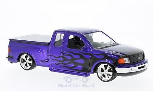 Coche miniatura Ford F-1 1/24 Welly 50 Flareside Supercab Low Rider purpura/Dekor 1999 Ford F-1 1/24 Welly 50 Flareside Supercab Low Rider purpura/Dekor 1999 coche miniatura