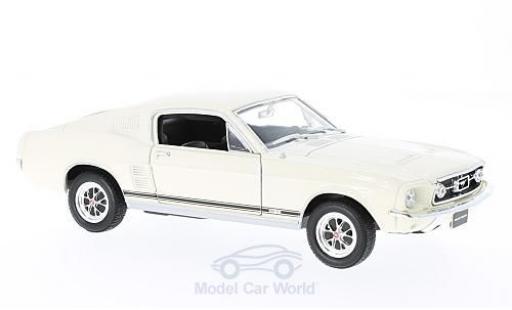 Coche miniatura Ford Mustang 1/24 Welly GT Fastback blanco 1967 Ford Mustang 1/24 Welly GT Fastback blanco 1967 coche miniatura