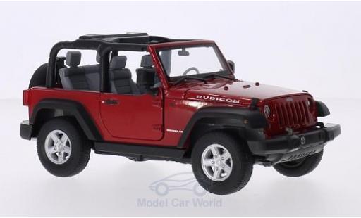 Jeep Wrangler 1/24 Welly rojo 2007 coche miniatura