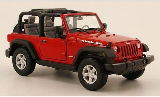 Coche miniatura Jeep Wrangler 1/24 Welly Rubicon rojo 2007 1:24 Jeep Wrangler 1/24 Welly Rubicon rojo 2007 1:24 coche miniatura