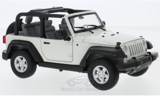 Coche miniatura Jeep Wrangler 1/24 Welly Rubicon blanco 2007 Jeep Wrangler 1/24 Welly Rubicon blanco 2007 coche miniatura