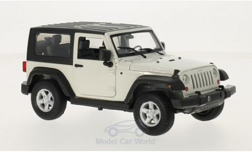 Coche miniatura Jeep Wrangler 1/24 Welly blanco/negro 2007 Jeep Wrangler 1/24 Welly blanco/negro 2007 coche miniatura