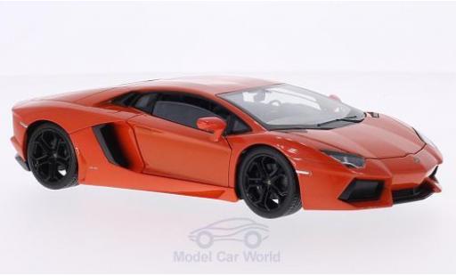 Coche miniatura Lamborghini Aventador 1/24 Welly LP 700-4 metalico naranja Lamborghini Aventador 1/24 Welly LP 700-4 metalico naranja coche miniatura