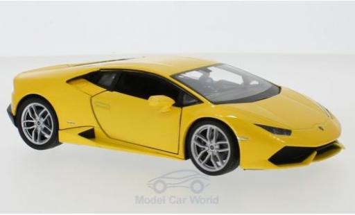 Coche miniatura Lamborghini Huracan 1/24 Welly LP 610-4 metalico amarillo Lamborghini Huracan 1/24 Welly LP 610-4 metalico amarillo coche miniatura