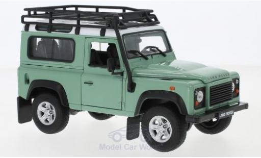 Coche miniatura Land Rover Defender 1/24 Welly verde/blanco mit Dachgepäckträger Land Rover Defender 1/24 Welly verde/blanco mit Dachgepäckträger coche miniatura