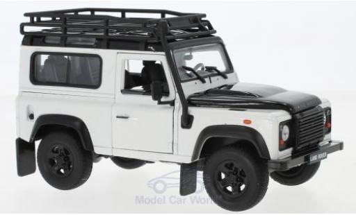 Coche miniatura Land Rover Defender 1/24 Welly blanco/negro mit Dachgepäckträger Land Rover Defender 1/24 Welly blanco/negro mit Dachgepäckträger coche miniatura