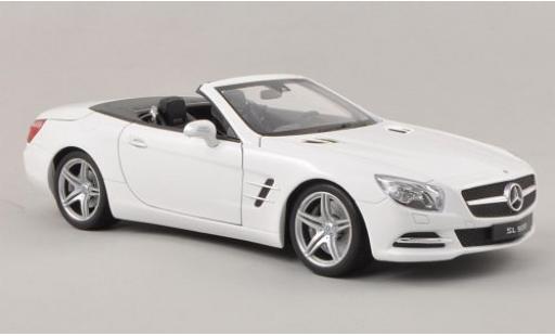 Coche miniatura Mercedes Classe SL 1/18 Welly SL 500 (R231) metalico blanco 2012 Verdeck ouvert Mercedes Classe SL 1/18 Welly SL 500 (R231) metalico blanco 2012 Verdeck ouvert coche miniatura