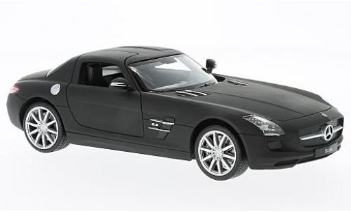 Coche miniatura Mercedes SLS 1/24 Welly AMG (C197) matt-negro sans Vitrine Mercedes SLS 1/24 Welly AMG (C197) matt-negro sans Vitrine coche miniatura