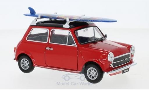 Coche miniatura Mini Cooper 1/24 Welly 1300 rojo/negro 1974 mit Surfboard Mini Cooper 1/24 Welly 1300 rojo/negro 1974 mit Surfboard coche miniatura