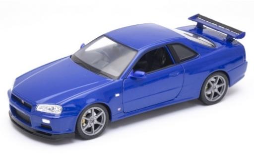Coche miniatura Nissan Skyline 1/24 Welly GT-R (R34) metalico azul RHD Nissan Skyline 1/24 Welly GT-R (R34) metalico azul RHD coche miniatura