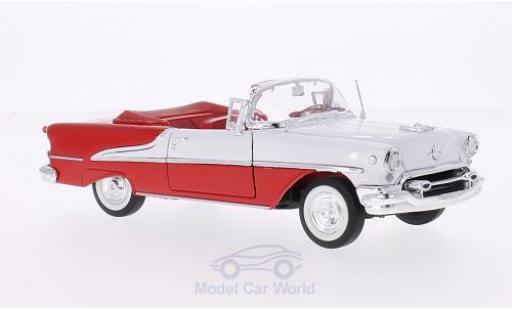 Coche miniatura Oldsmobile Super 88 1/24 Welly Convertible rojo/blanco 1955 Oldsmobile Super 88 1/24 Welly Convertible rojo/blanco 1955 coche miniatura