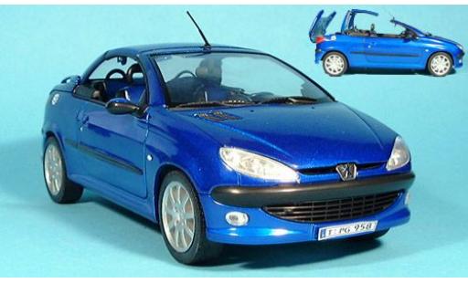 Coche miniatura Peugeot 206 1/18 Welly CC blau 1:18 Peugeot 206 1/18 Welly CC blau 1:18 coche miniatura