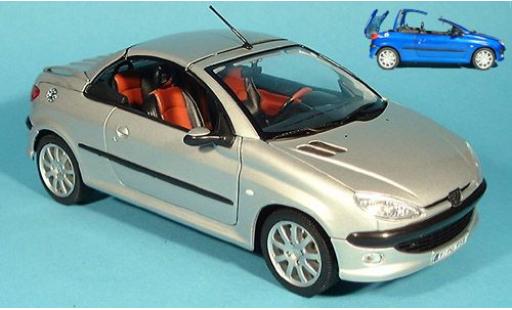 Coche miniatura Peugeot 206 1/18 Welly CC silber 1:18 Peugeot 206 1/18 Welly CC silber 1:18 coche miniatura
