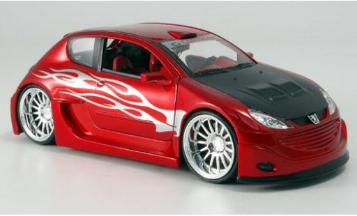 Coche miniatura Peugeot 206 1/24 Welly metalico rojo/Dekor sans Vitrine Peugeot 206 1/24 Welly metalico rojo/Dekor sans Vitrine coche miniatura