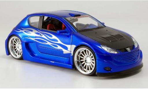 Coche miniatura Peugeot 206 1/24 Welly Tuning met.-blau 1:24 Peugeot 206 1/24 Welly Tuning met.-blau 1:24 coche miniatura