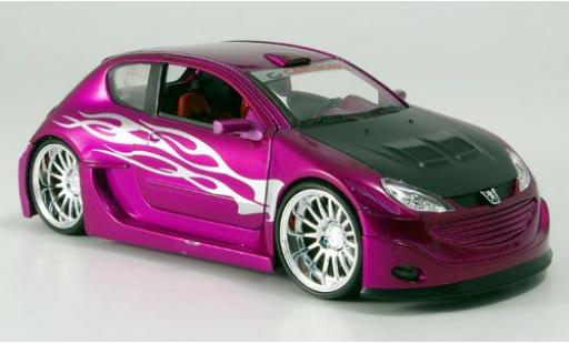 Coche miniatura Peugeot 206 1/24 Welly Tuning met.-lila 1:24 Peugeot 206 1/24 Welly Tuning met.-lila 1:24 coche miniatura