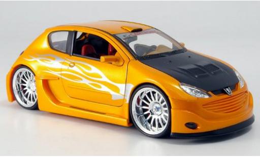 Coche miniatura Peugeot 206 1/24 Welly Tuning naranja-gold 1:24 Peugeot 206 1/24 Welly Tuning naranja-gold 1:24 coche miniatura