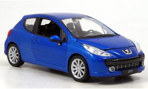 Coche miniatura Peugeot 207 1/24 Welly blau 1:24 Peugeot 207 1/24 Welly blau 1:24 coche miniatura