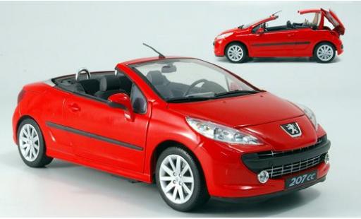 Coche miniatura Peugeot 207 1/18 Welly CC rojo 1:18 Peugeot 207 1/18 Welly CC rojo 1:18 coche miniatura