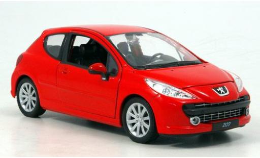 Coche miniatura Peugeot 207 1/24 Welly rojo 1:24 Peugeot 207 1/24 Welly rojo 1:24 coche miniatura