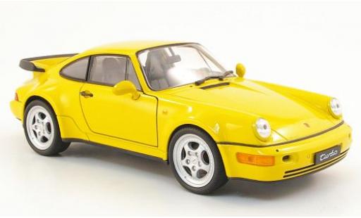 Coche miniatura Porsche 964 Turbo 1/24 Welly 911  gelb 1:24 Porsche 964 Turbo 1/24 Welly 911  gelb 1:24 coche miniatura