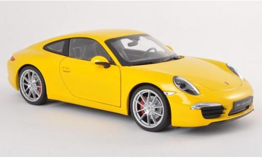 Porsche 991 S 1/18 Welly 911  Carrera gelb 1:18 coche miniatura