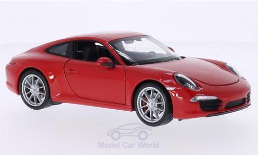 Coche miniatura Porsche 991 S 1/24 Welly 911 () Carrera S rojo Porsche 991 S 1/24 Welly 911 () Carrera S rojo coche miniatura