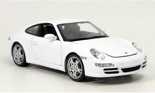 Coche miniatura Porsche 997 S 1/18 Welly 911  Carrera Coupe weiß 1:18 Porsche 997 S 1/18 Welly 911  Carrera Coupe weiß 1:18 coche miniatura
