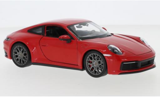 Coche miniatura Porsche 911 1/24 Welly Carrera 4S rojo Porsche 911 1/24 Welly Carrera 4S rojo coche miniatura