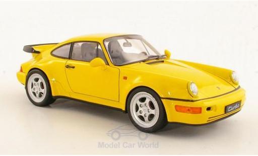 Coche miniatura Porsche 964 Turbo 1/18 Welly 911 Turbo () amarillo Porsche 964 Turbo 1/18 Welly 911 Turbo () amarillo coche miniatura