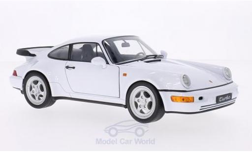 Coche miniatura Porsche 964 Turbo 1/18 Welly 911 Turbo () blanco Porsche 964 Turbo 1/18 Welly 911 Turbo () blanco coche miniatura