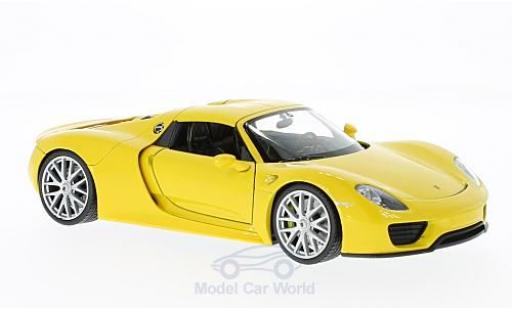 Coche miniatura Porsche 918 1/24 Welly Spyder amarillo Porsche 918 1/24 Welly Spyder amarillo coche miniatura