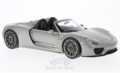 Coche miniatura Porsche 918 1/18 Welly Spyder gris 2011 Porsche 918 1/18 Welly Spyder gris 2011 coche miniatura