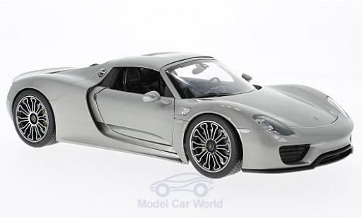 Coche miniatura Porsche 918 1/18 Welly Spyder gris 2011 Hard Top Porsche 918 1/18 Welly Spyder gris 2011 Hard Top coche miniatura