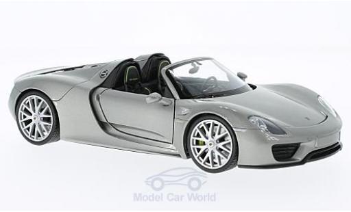 Coche miniatura Porsche 918 1/24 Welly Spyder gris offen Porsche 918 1/24 Welly Spyder gris offen coche miniatura