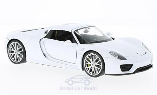 Coche miniatura Porsche 918 1/24 Welly Spyder blanco geschlossen Porsche 918 1/24 Welly Spyder blanco geschlossen coche miniatura