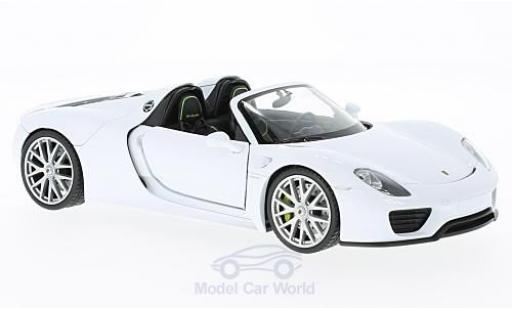 Coche miniatura Porsche 918 1/24 Welly Spyder blanco offen Porsche 918 1/24 Welly Spyder blanco offen coche miniatura