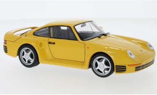 Porsche 959 1/24 Welly amarillo coche miniatura