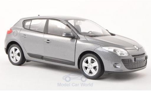 Coche miniatura Renault Megane 1/24 Welly metalico gris 2009 Renault Megane 1/24 Welly metalico gris 2009 coche miniatura