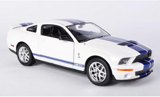 Coche miniatura Shelby Cobra 1/24 Welly GT500 blanco/azul 2007 sans Vitrine Shelby Cobra 1/24 Welly GT500 blanco/azul 2007 sans Vitrine coche miniatura