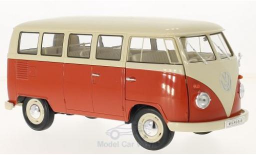 Coche miniatura Volkswagen T1 1/18 Welly beige/rojo 1963 Bus Volkswagen T1 1/18 Welly beige/rojo 1963 Bus coche miniatura