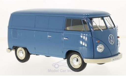 Coche miniatura Volkswagen T1 B 1/18 Welly azul 1963 Kastenwagen Volkswagen T1 B 1/18 Welly azul 1963 Kastenwagen coche miniatura