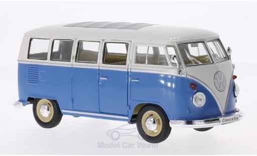 Coche miniatura Volkswagen T1 B 1/24 Welly Bus azul/blanco 1963 Volkswagen T1 B 1/24 Welly Bus azul/blanco 1963 coche miniatura