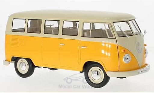 Coche miniatura Volkswagen T1 B 1/18 Welly Bus amarillo/beige 1963 Volkswagen T1 B 1/18 Welly Bus amarillo/beige 1963 coche miniatura
