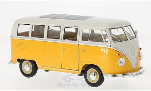 Coche miniatura Volkswagen T1 B 1/24 Welly Bus amarillo/blanco 1963 Volkswagen T1 B 1/24 Welly Bus amarillo/blanco 1963 coche miniatura