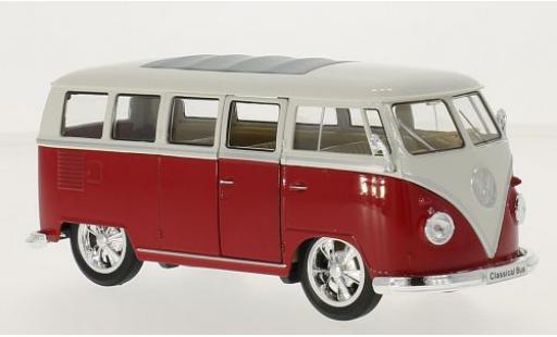 Coche miniatura Volkswagen T1 1/24 Welly Bus Low Rider rojo/blanco 1963 Volkswagen T1 1/24 Welly Bus Low Rider rojo/blanco 1963 coche miniatura