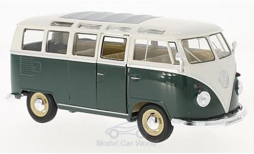 Coche miniatura Volkswagen T1 B 1/24 Welly Samba verde/blanco 1963 Volkswagen T1 B 1/24 Welly Samba verde/blanco 1963 coche miniatura