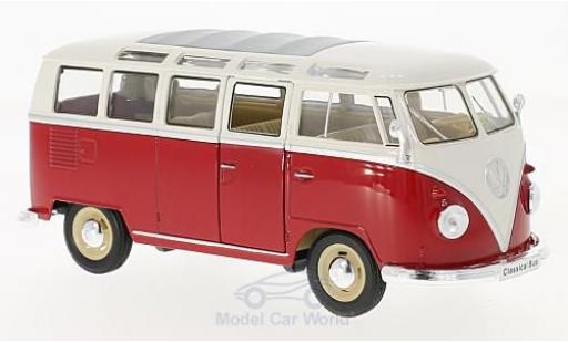 Coche miniatura Volkswagen T1 B 1/24 Welly Samba rojo/blanco 1963 Volkswagen T1 B 1/24 Welly Samba rojo/blanco 1963 coche miniatura