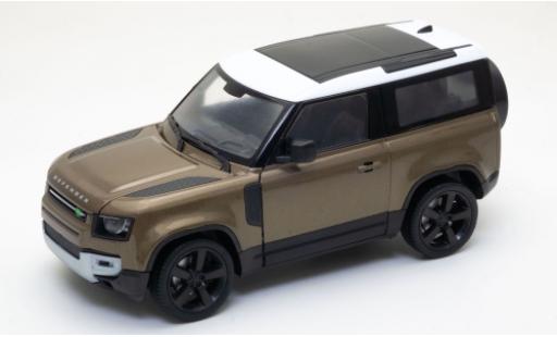 Coche miniatura Land Rover Defender 1/24 Welly metallise marron/blanco 2020 Land Rover Defender 1/24 Welly metallise marron/blanco 2020 coche miniatura